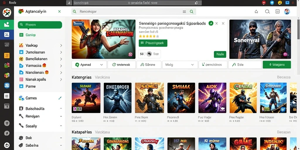 Tampilan layar utama yang menarik saat memulai permainan.