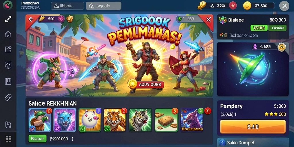 Tampilan layar beranda V98 yang menarik.